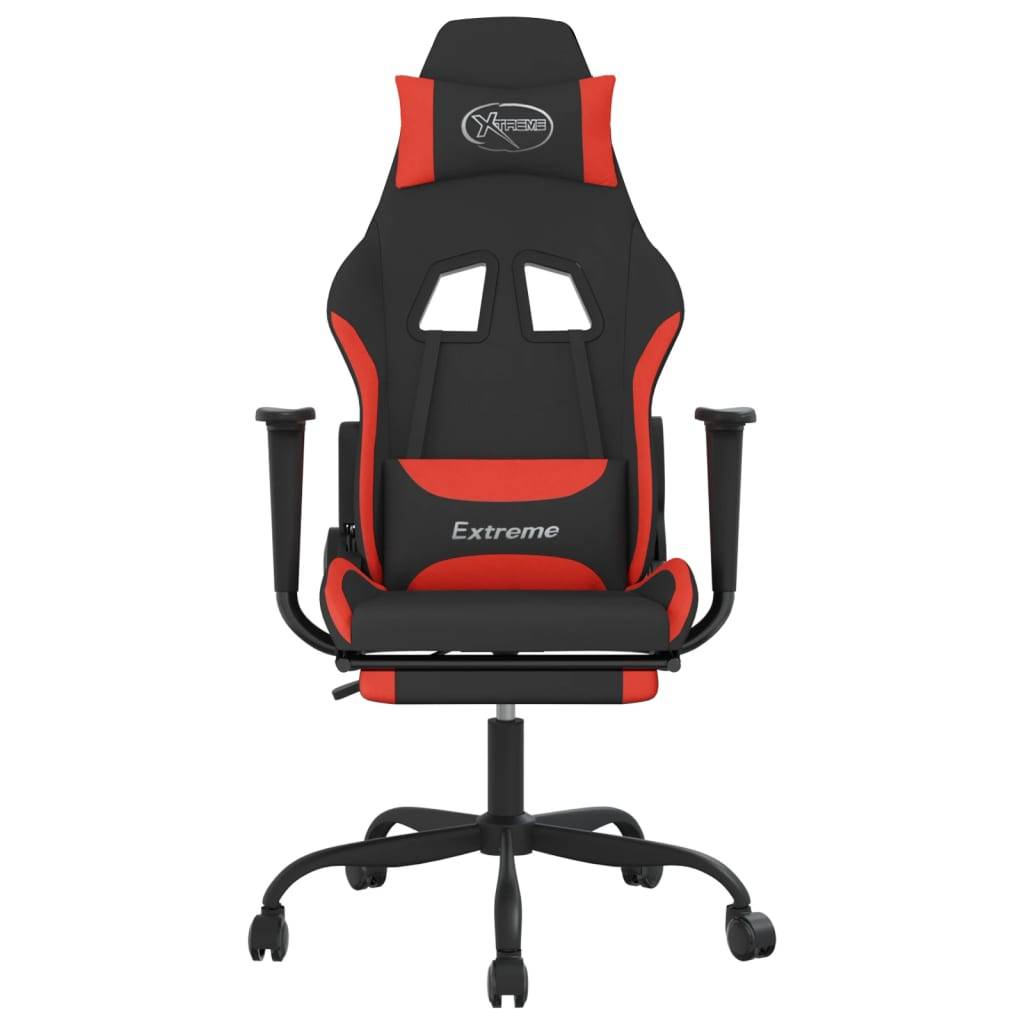 vidaXL Gaming-Stuhl mit Fußstütze Schwarz und Rot Stoff