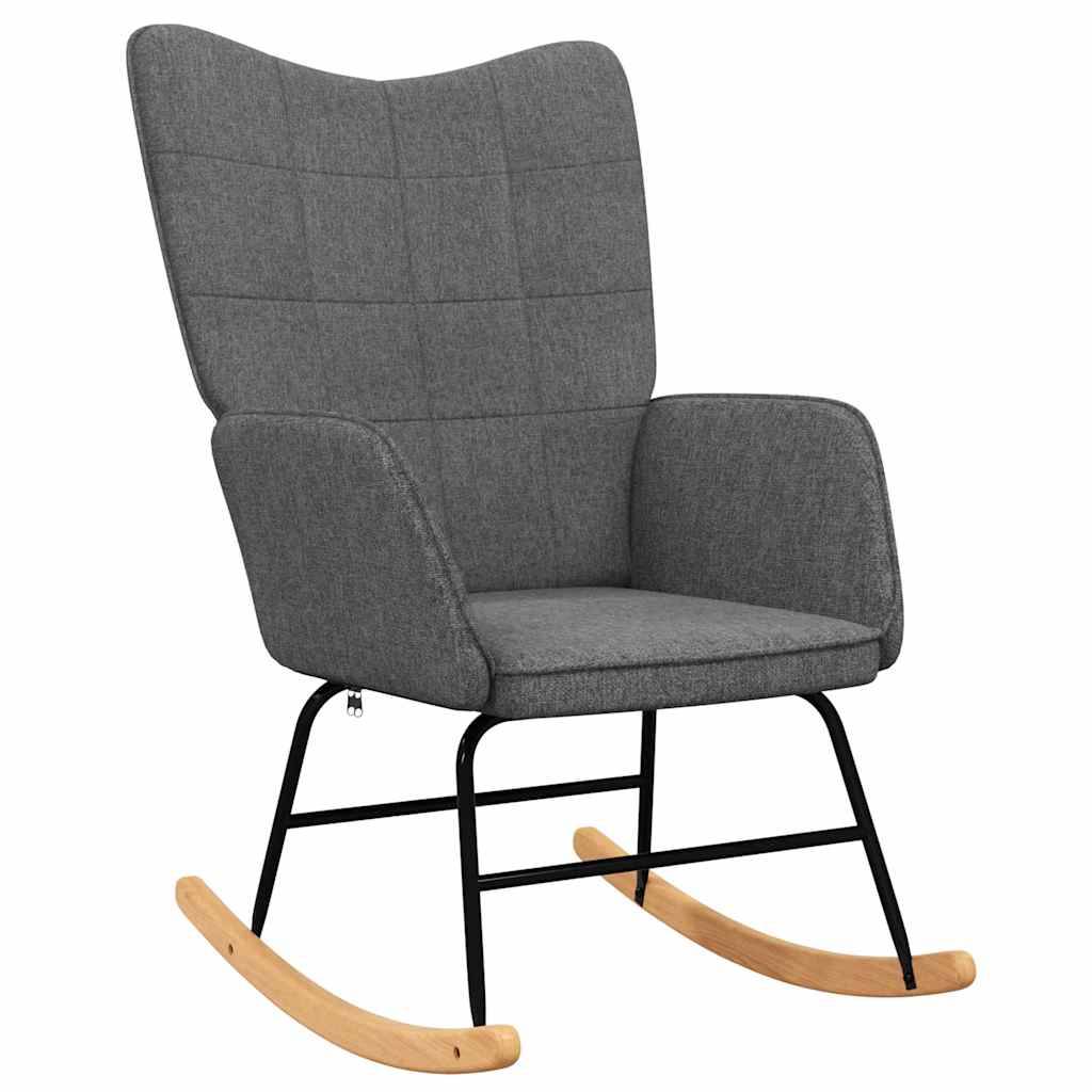 vidaXL Schaukelsessel mit Hocker Dunkelgrau Stoff