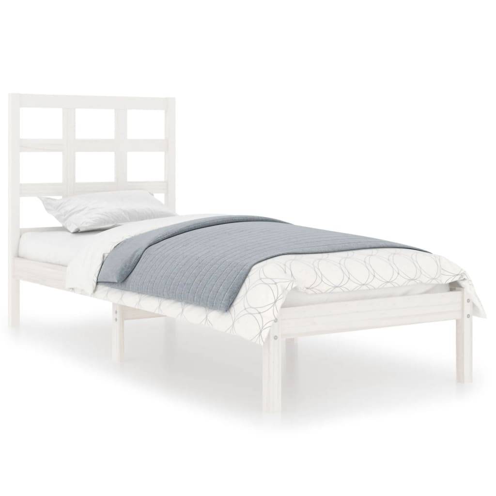 vidaXL Massivholzbett Weiß 75x190 cm