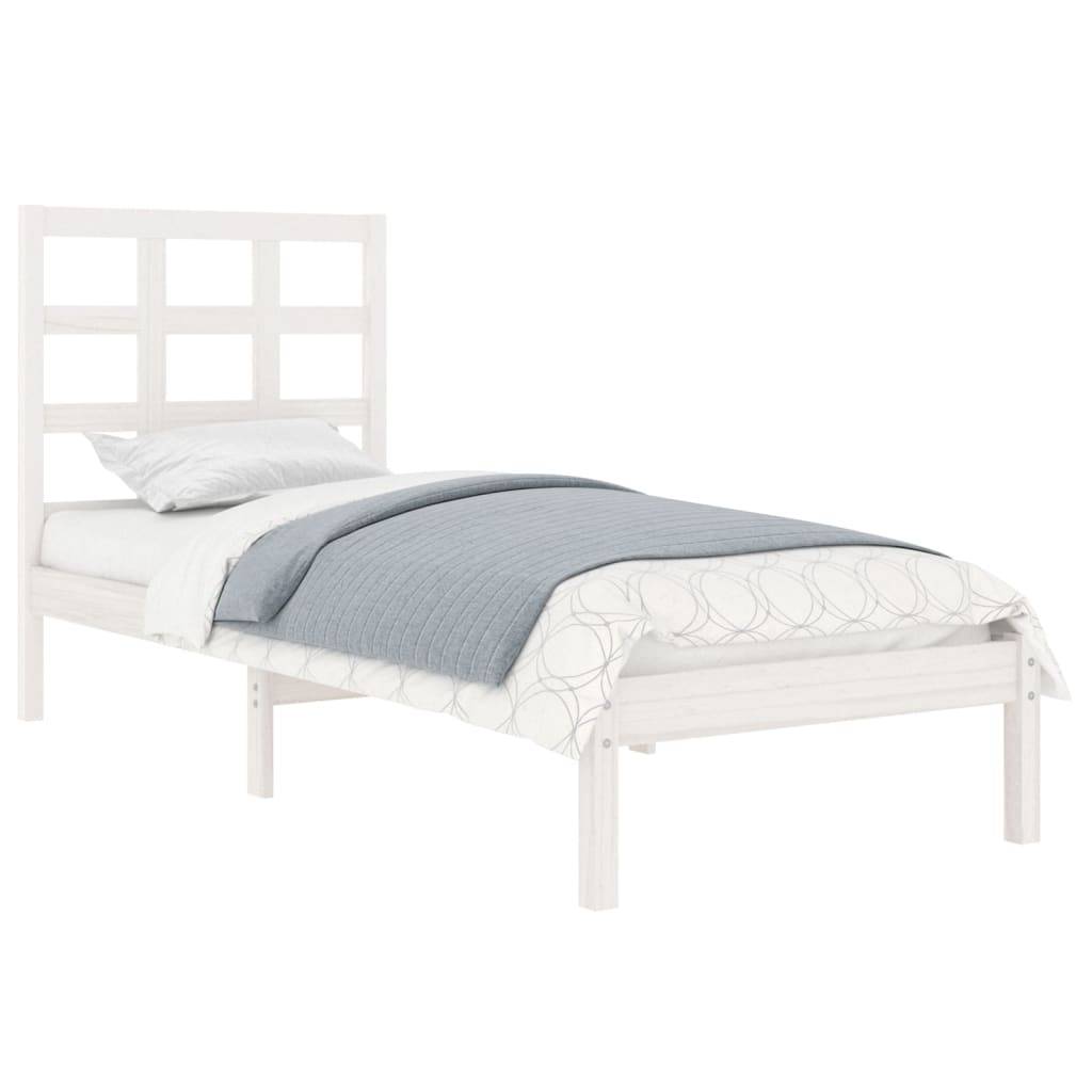 vidaXL Massivholzbett Weiß 75x190 cm
