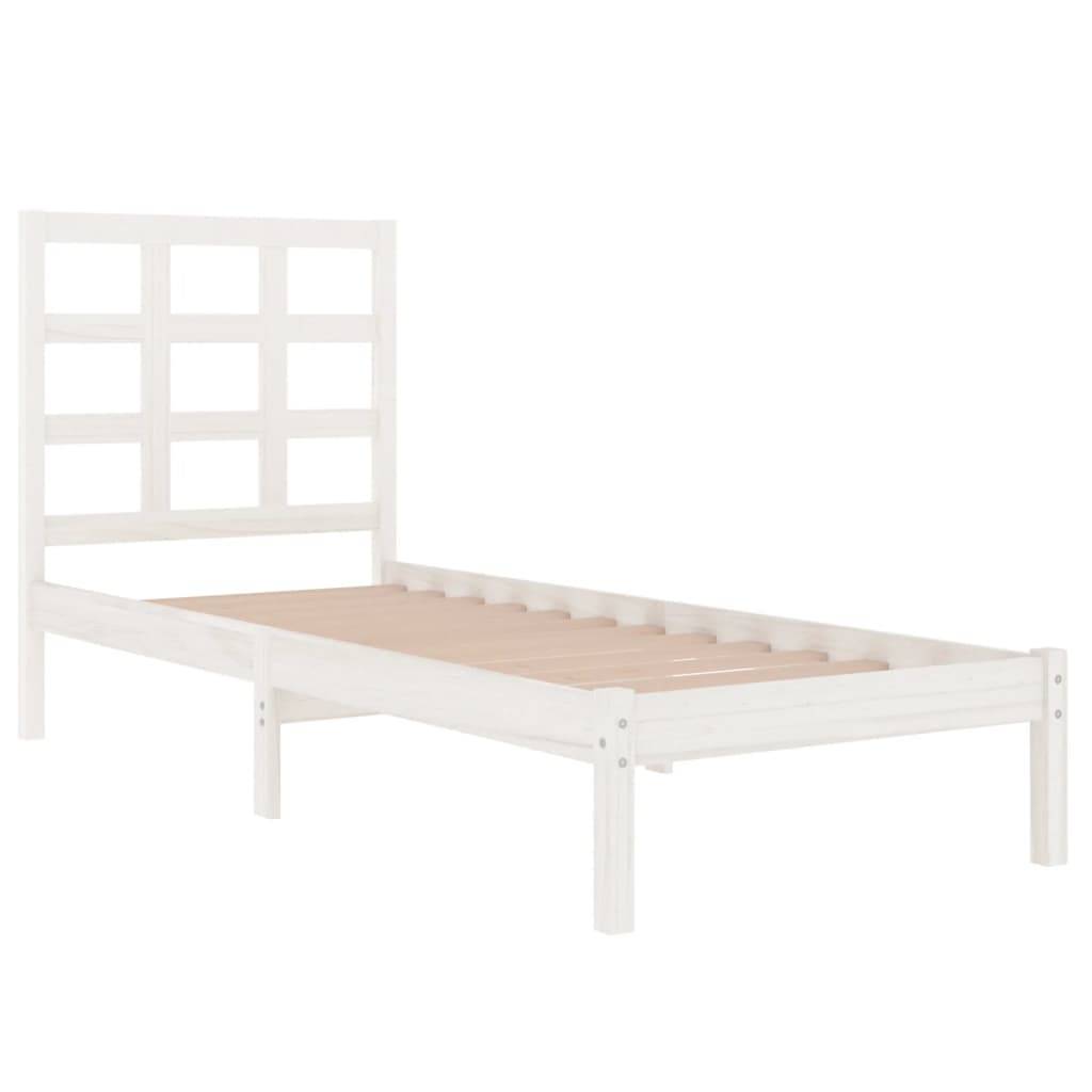 vidaXL Massivholzbett Weiß 75x190 cm