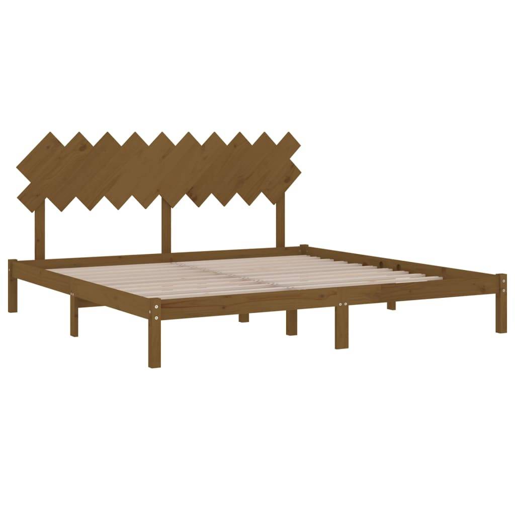 vidaXL Massivholzbett Honigbraun 200x200 cm
