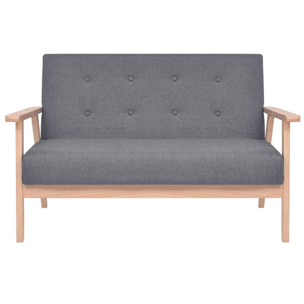 vidaXL Sofa 2-Sitzer Stoff Dunkelgrau