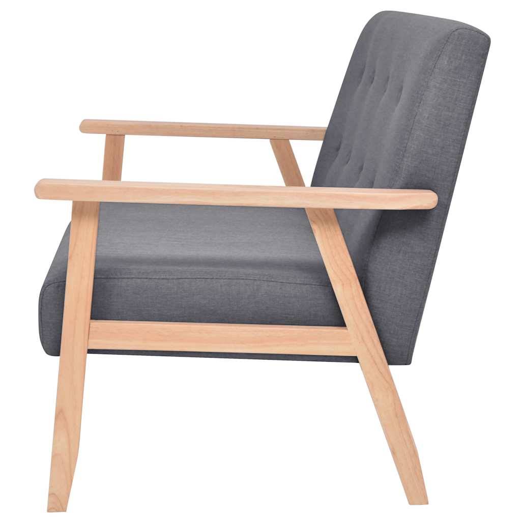 vidaXL Sofa 2-Sitzer Stoff Dunkelgrau