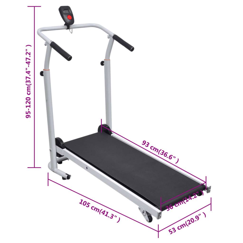 vidaXL Mini-Laufband Klappbar 93x36 cm Schwarz
