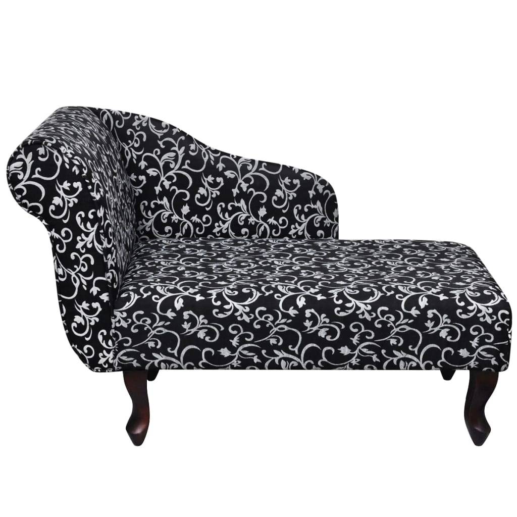 vidaXL Chaiselongue Schwarz und Weiß Stoff