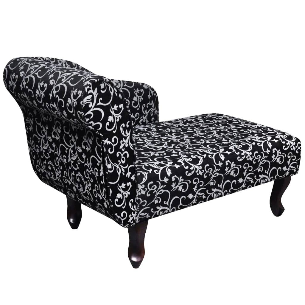 vidaXL Chaiselongue Schwarz und Weiß Stoff