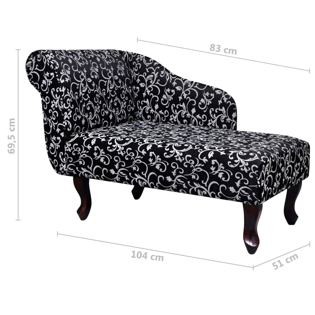 vidaXL Chaiselongue Schwarz und Weiß Stoff
