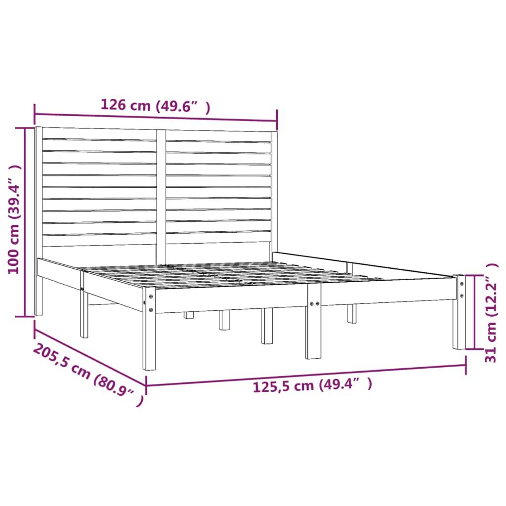 vidaXL Massivholzbett 120x200 cm