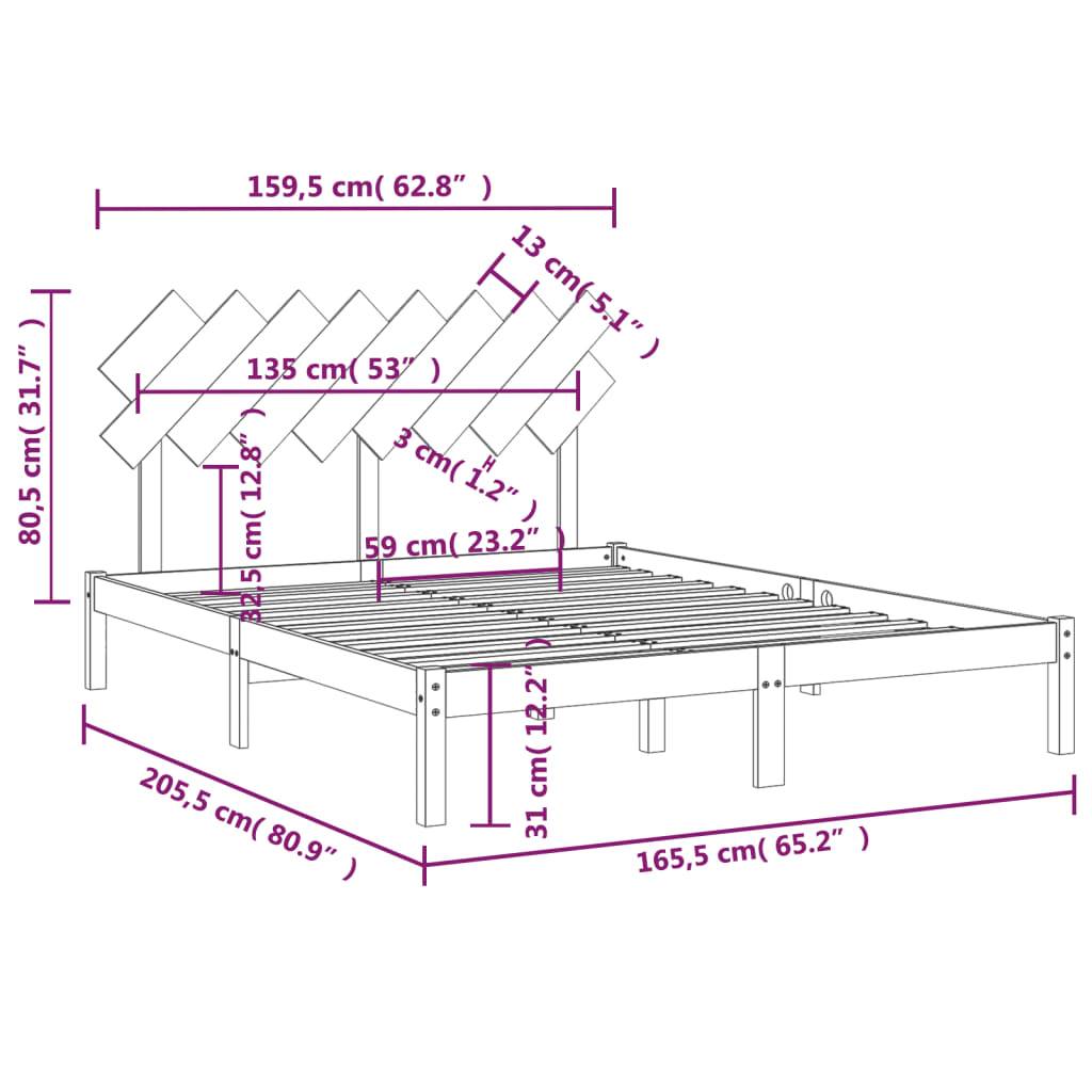 vidaXL Massivholzbett 160x200 cm