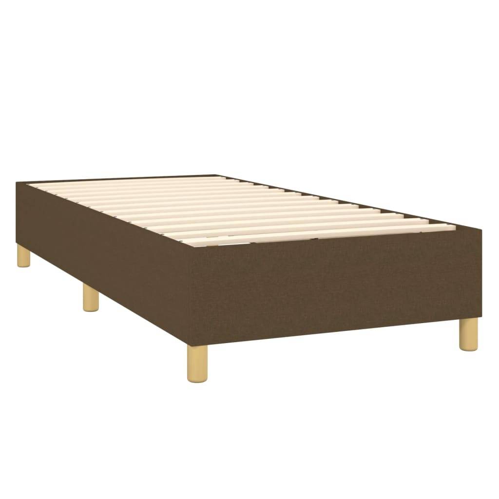 vidaXL Bettgestell ohne Matratze Dunkelbraun 90x200 cm Stoff