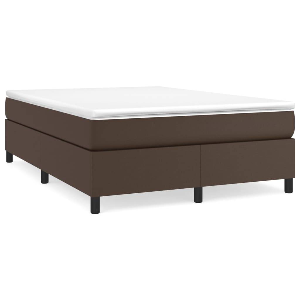vidaXL Bettgestell Braun 140x190 cm Kunstleder