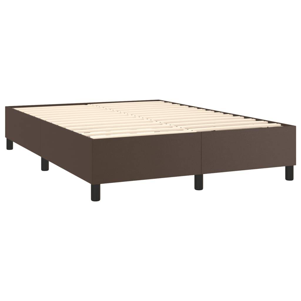 vidaXL Bettgestell Braun 140x190 cm Kunstleder