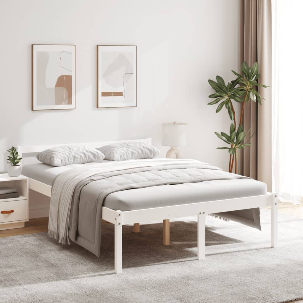 vidaXL Seniorenbett Weiß 120x200 cm Massivholz Kiefer