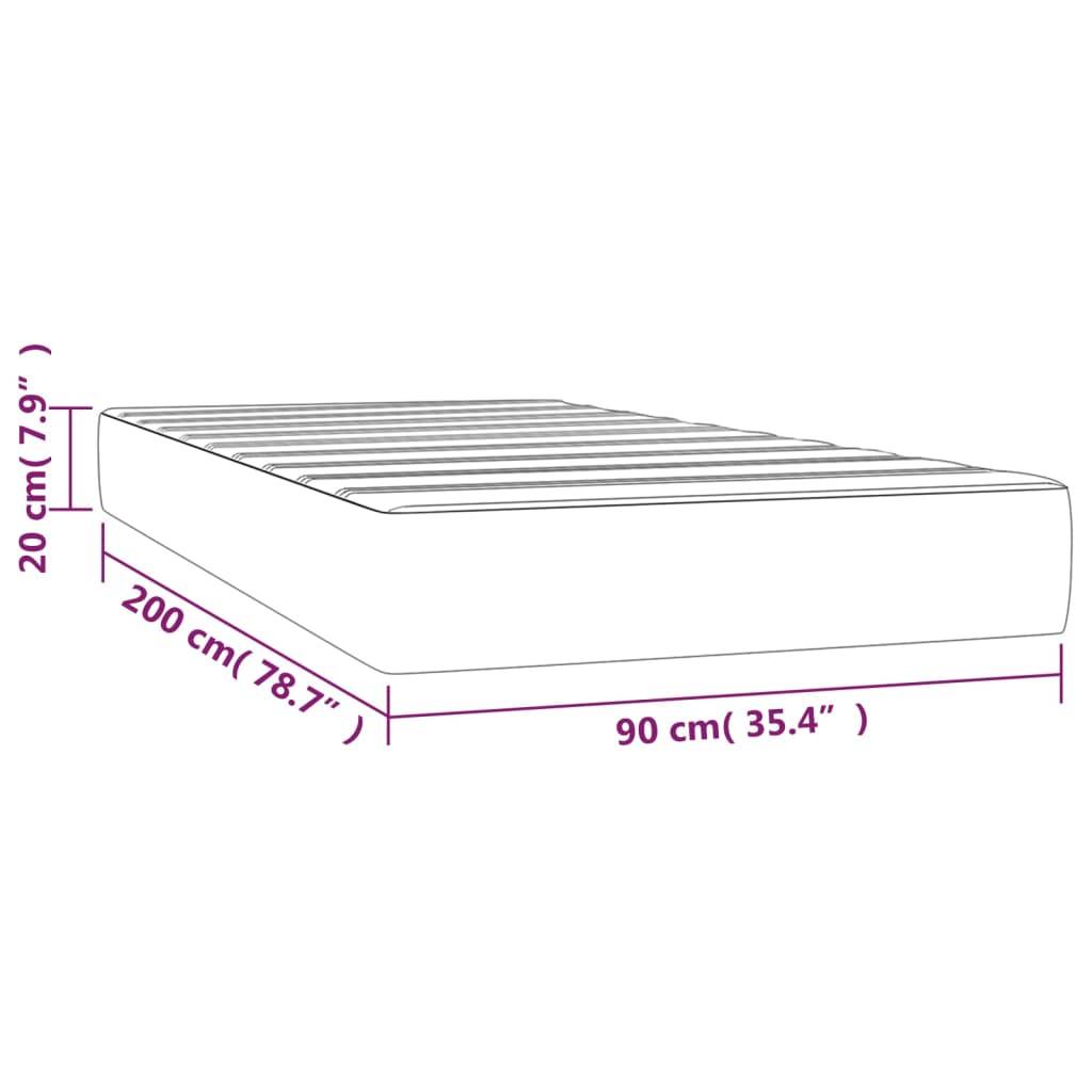 vidaXL Taschenfederkernmatratze Dunkelgrau 90x200x20 cm Samt