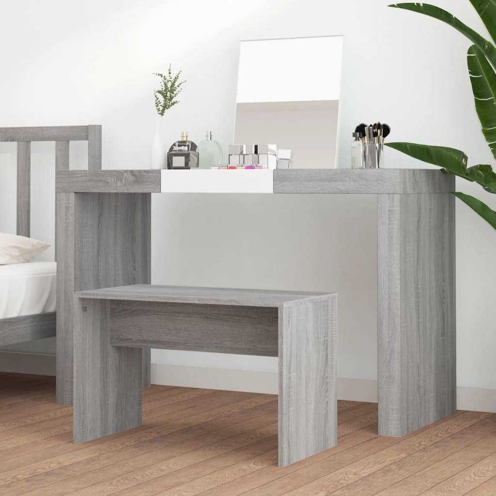 vidaXL Schminkhocker Grau Sonoma 70x35x45 cm Holzwerkstoff
