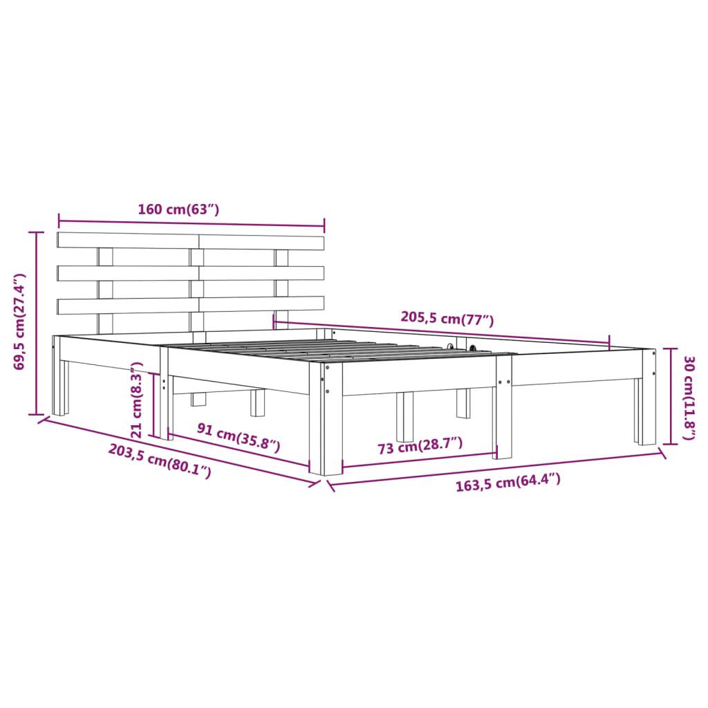 vidaXL Massivholzbett ohne Matratze 160x200 cm