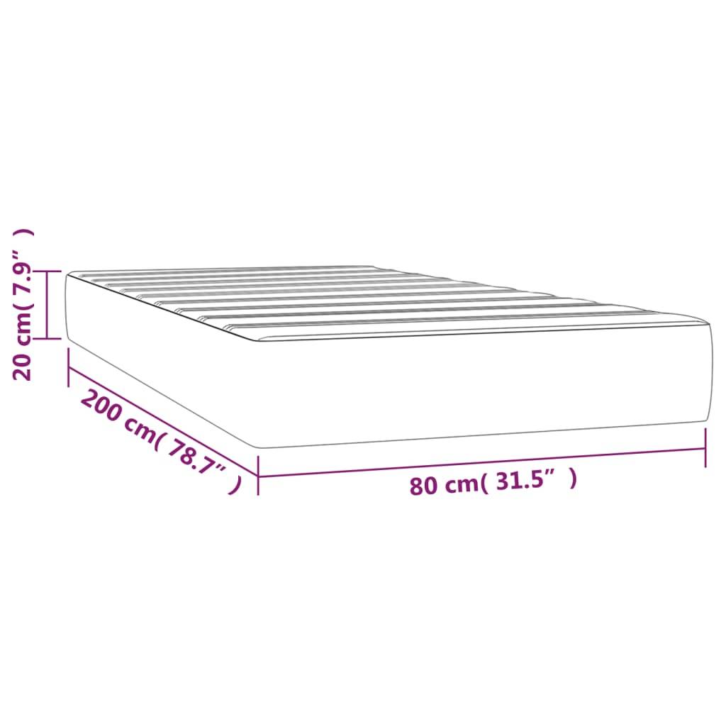 vidaXL Taschenfederkernmatratze Hellgrau 80x200x20 cm Stoff