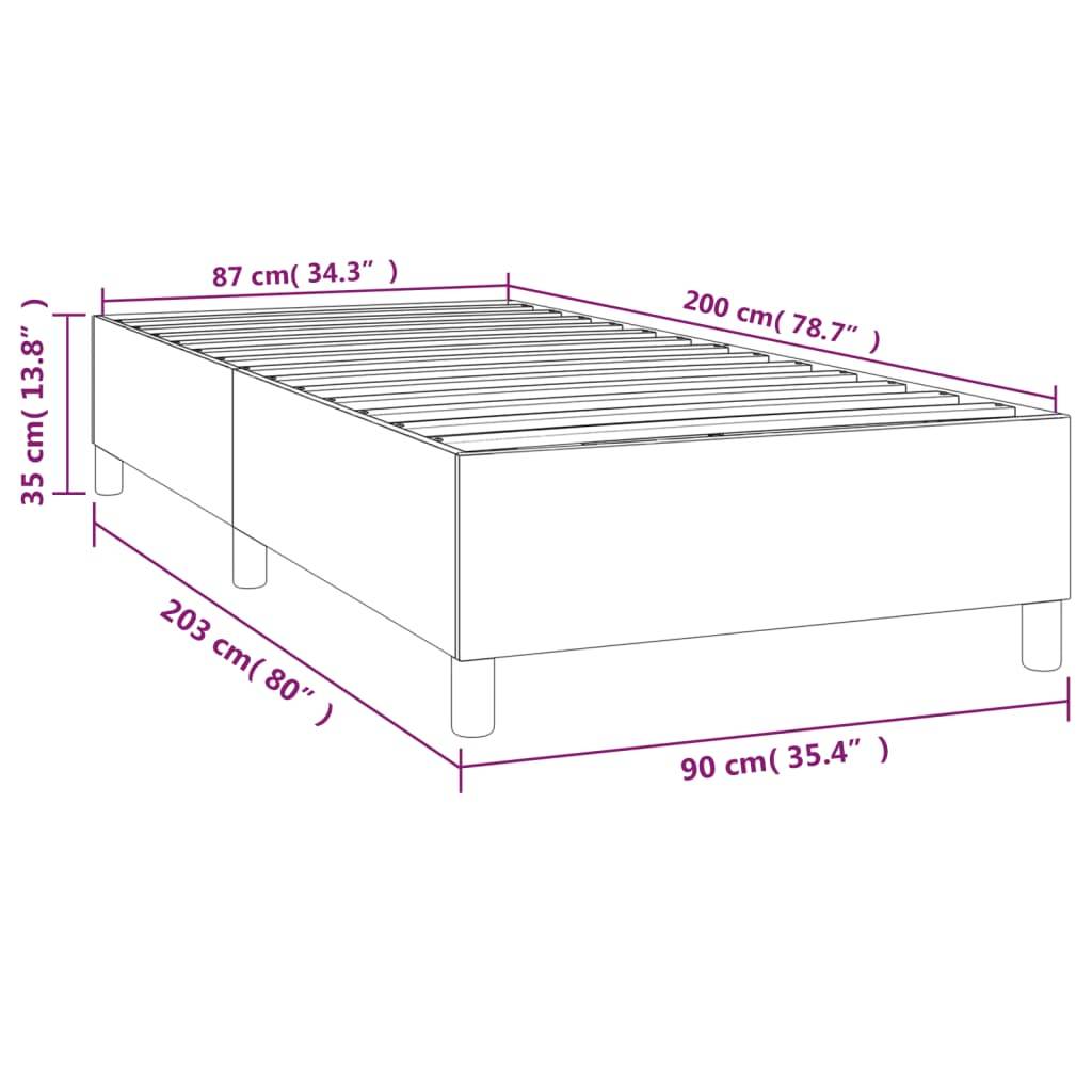 vidaXL Bettgestell Schwarz 90x200 cm Stoff