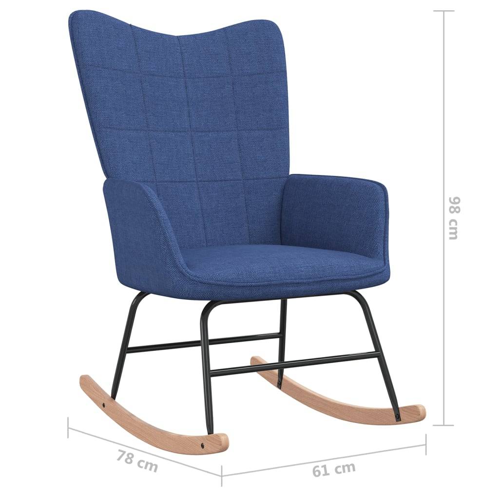 vidaXL Schaukelstuhl Blau Stoff