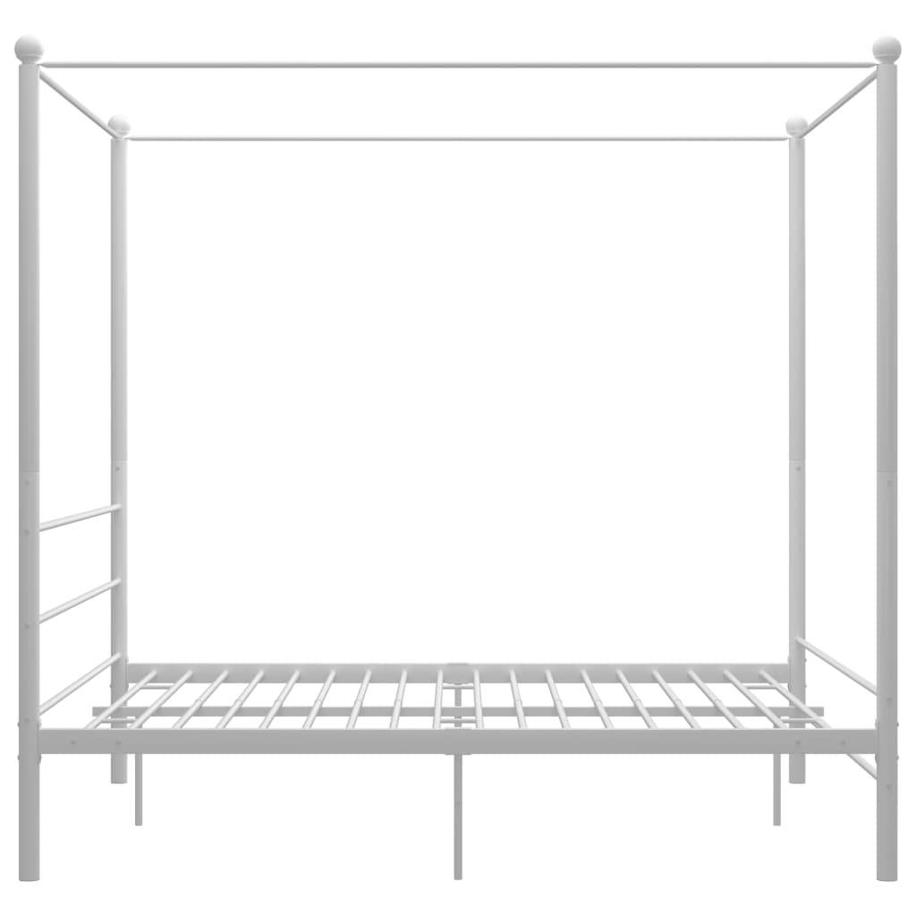 vidaXL Himmelbett Weiß Metall 160x200 cm
