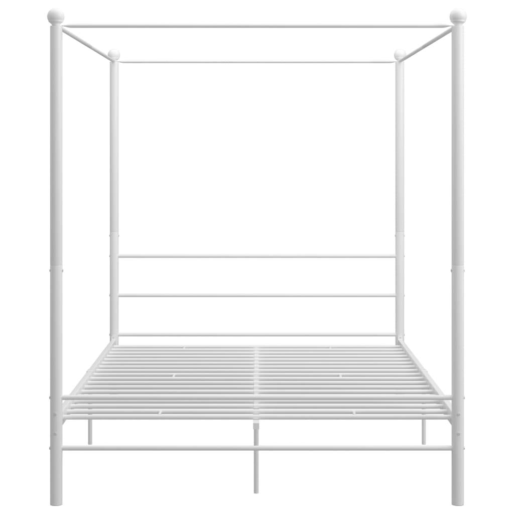 vidaXL Himmelbett Weiß Metall 160x200 cm