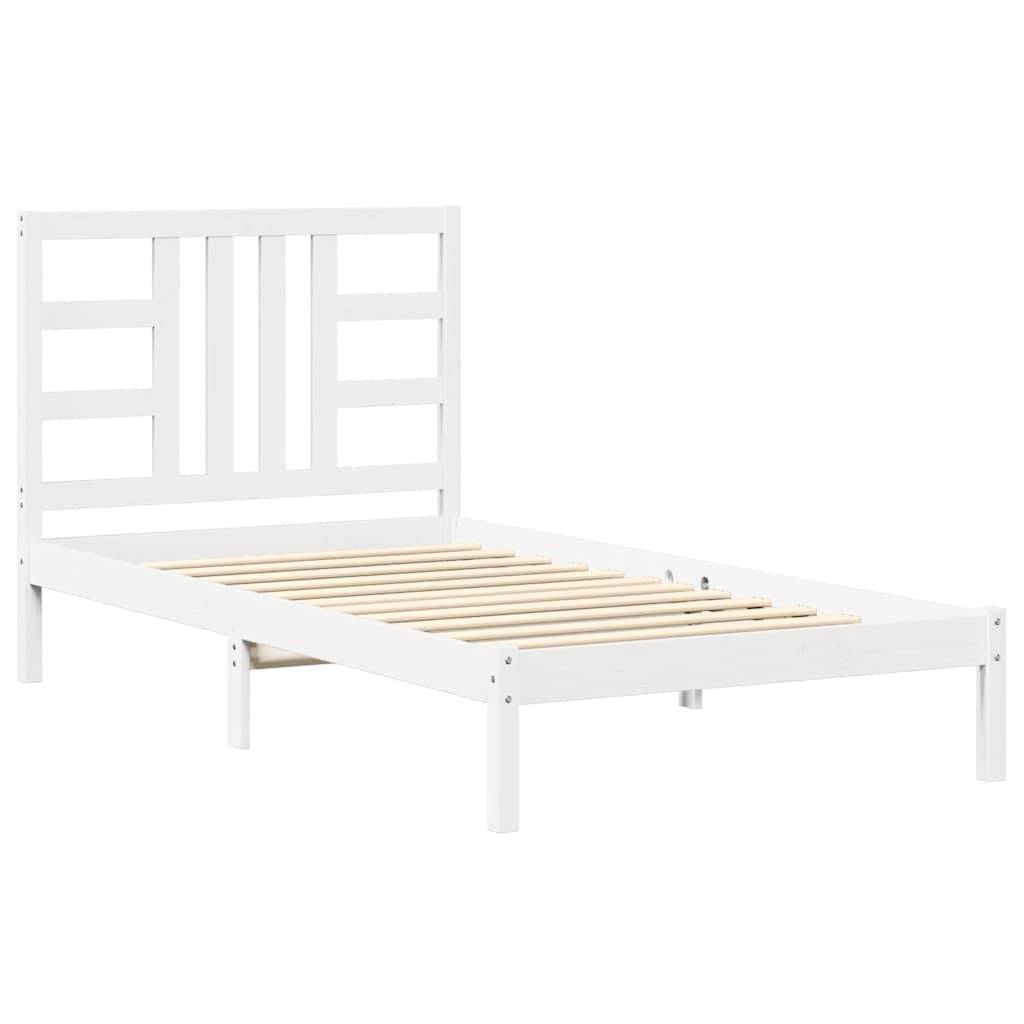 vidaXL Massivholzbett Weiß 100x200 cm