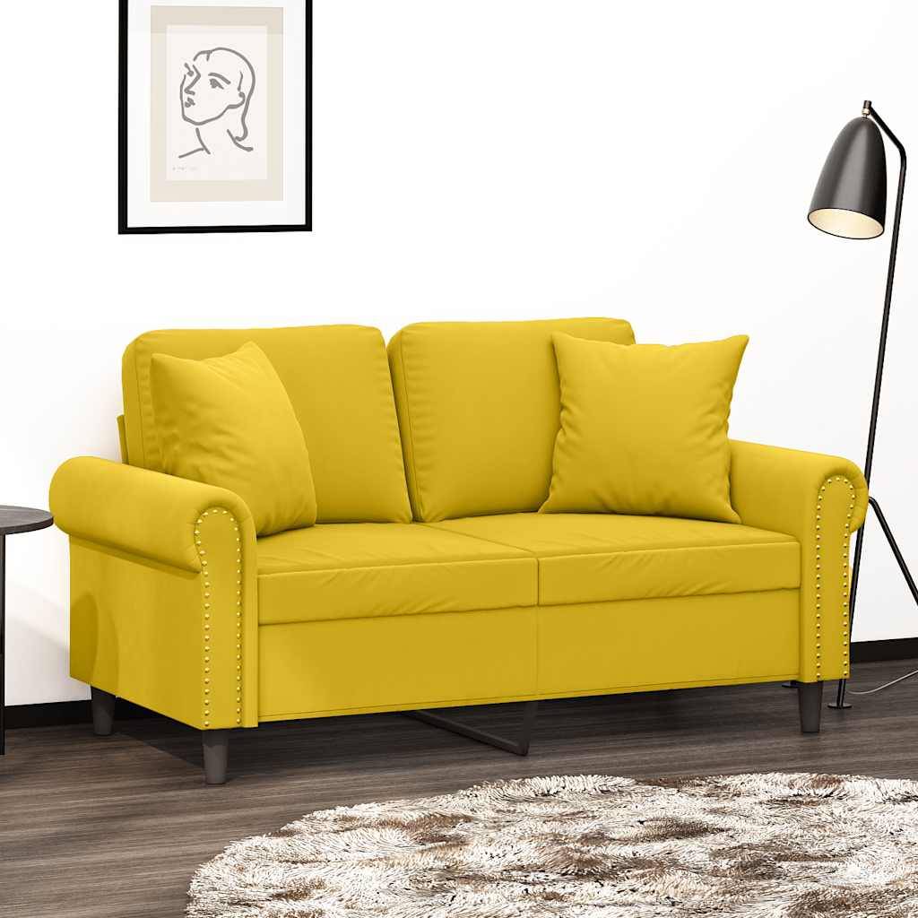 vidaXL Zierkissen 2 Stk. Gelb 40x40 cm Samt