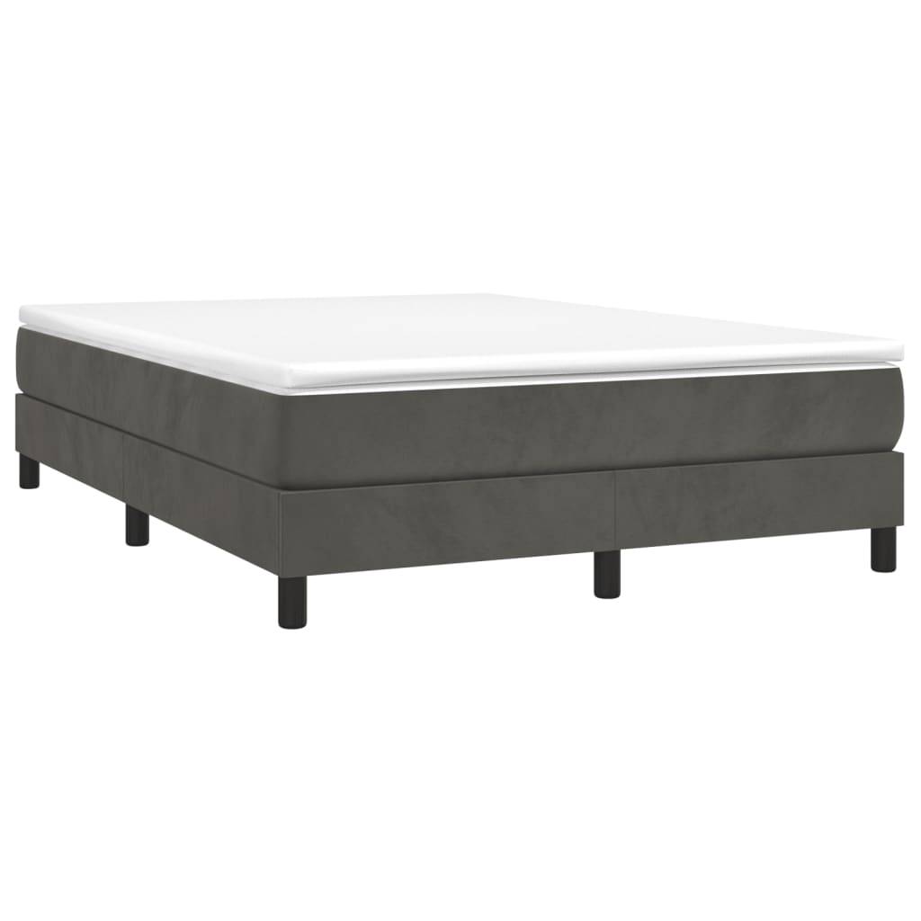 vidaXL Bettgestell ohne Matratze Dunkelgrau 140x200 cm Samt