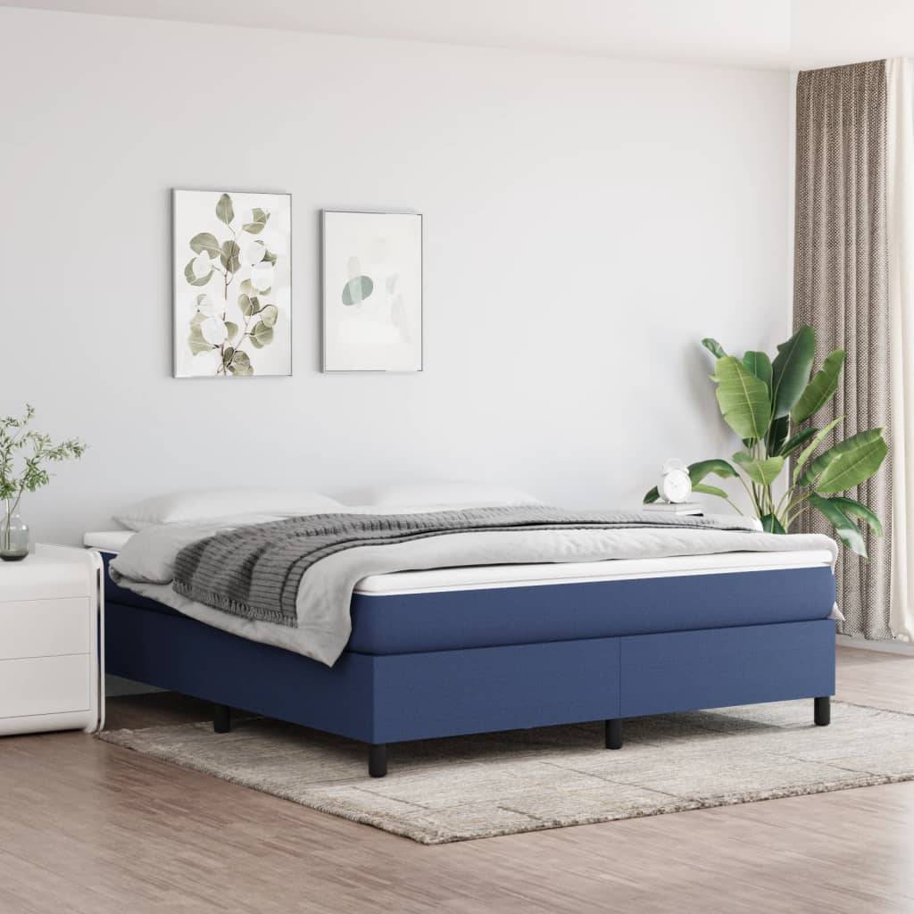 vidaXL Bettgestell ohne Matratze Blau 160x200 cm Stoff