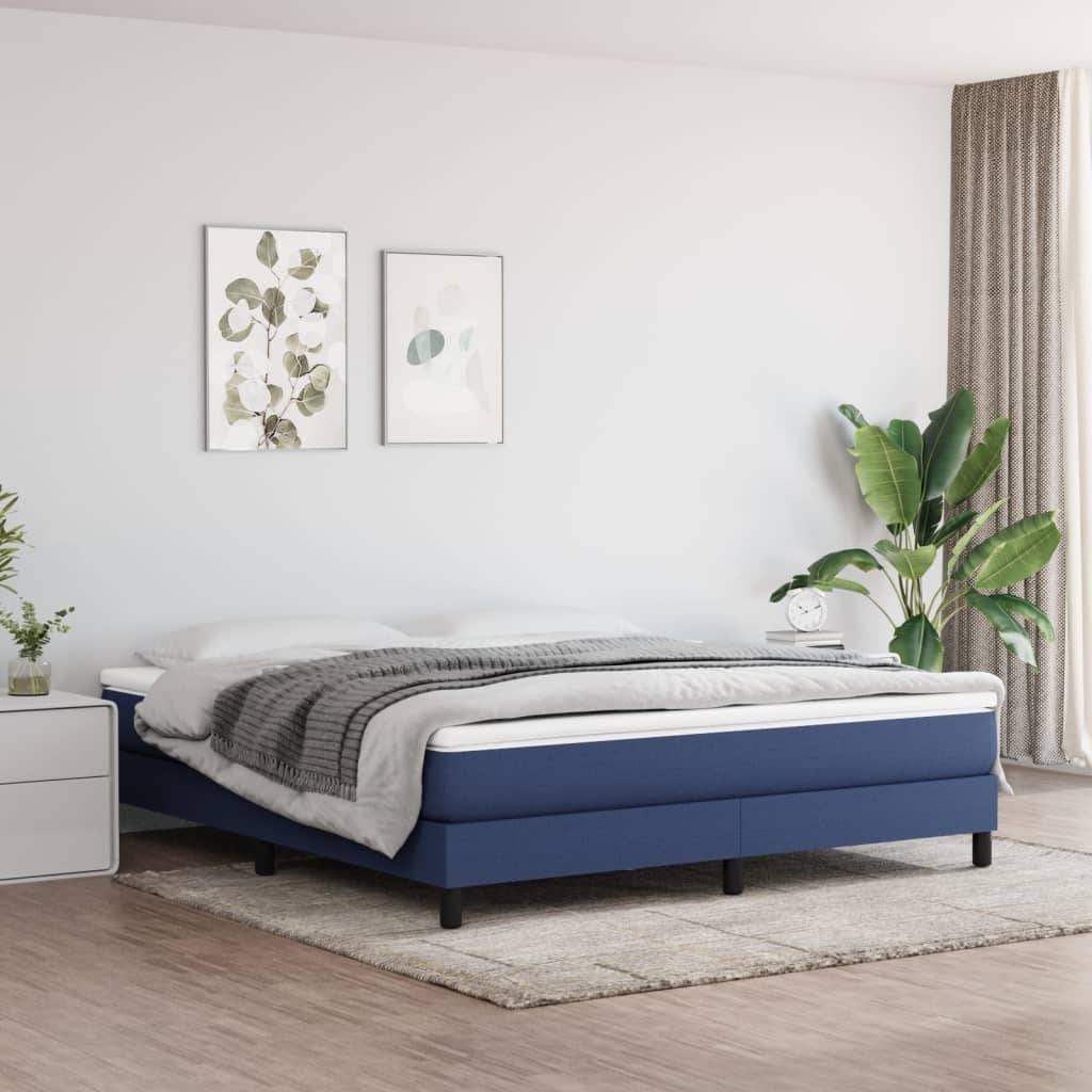 vidaXL Bettgestell ohne Matratze Blau 180x200 cm Stoff