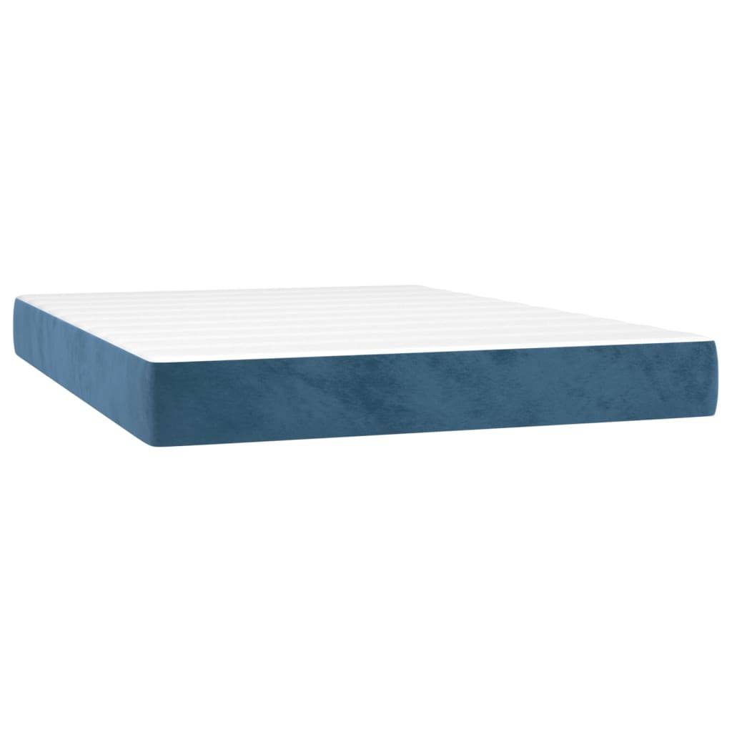 vidaXL Taschenfederkernmatratze Dunkelblau 140x200x20 cm Samt