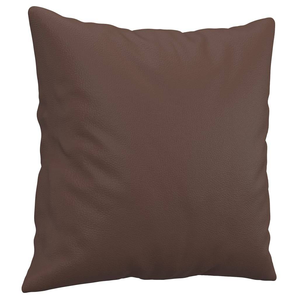vidaXL Zierkissen 2 Stk. Braun 40x40 cm Kunstleder