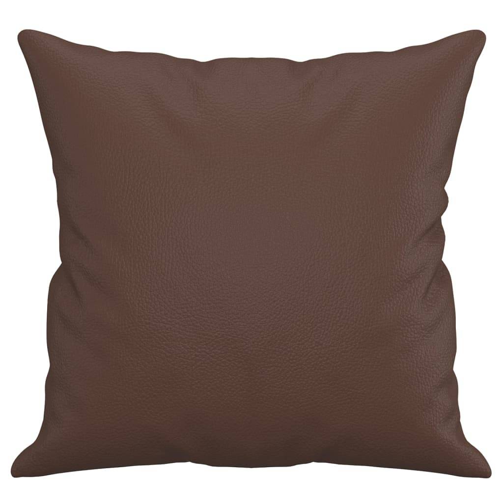 vidaXL Zierkissen 2 Stk. Braun 40x40 cm Kunstleder