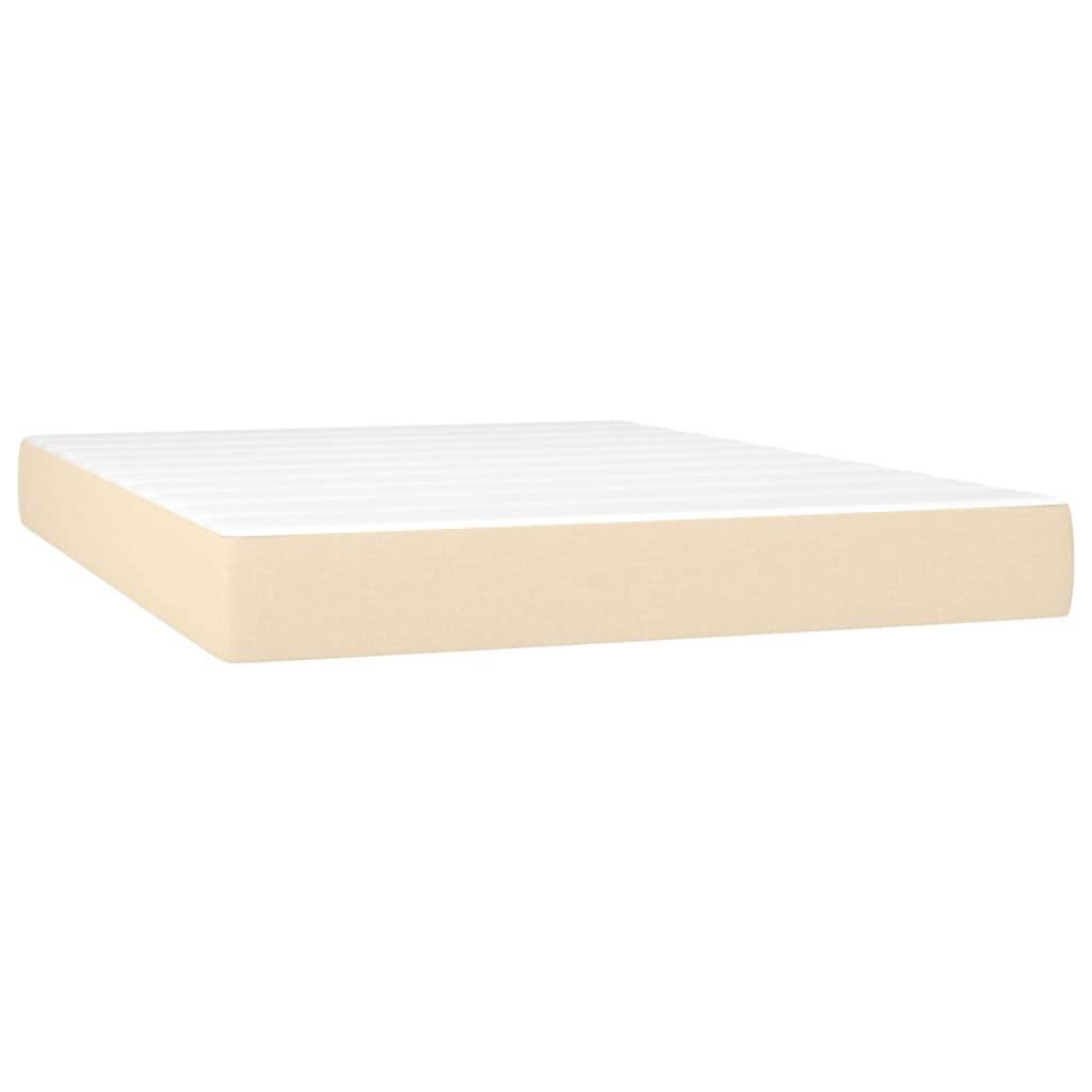 vidaXL Taschenfederkernmatratze Creme 140x190x20 cm Stoff