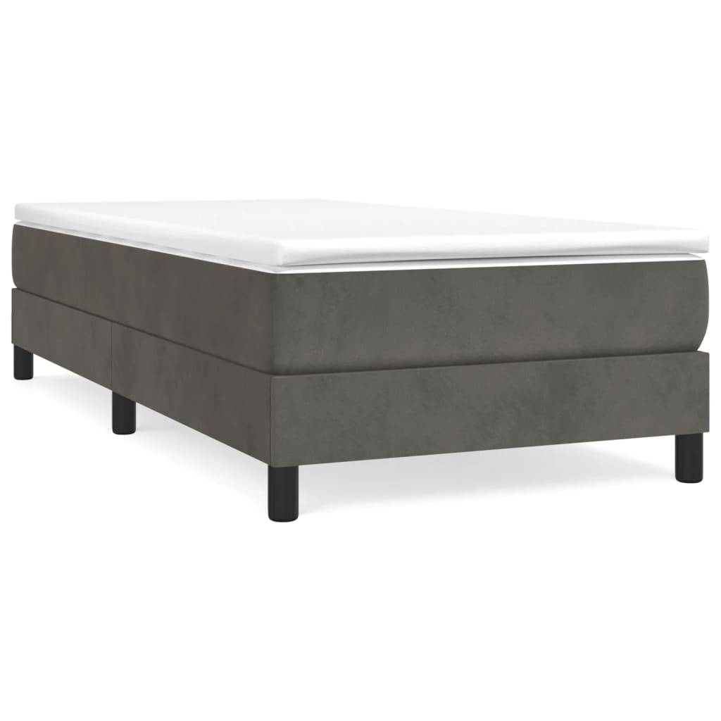vidaXL Bettgestell ohne Matratze Dunkelgrau 90x190 cm Samt