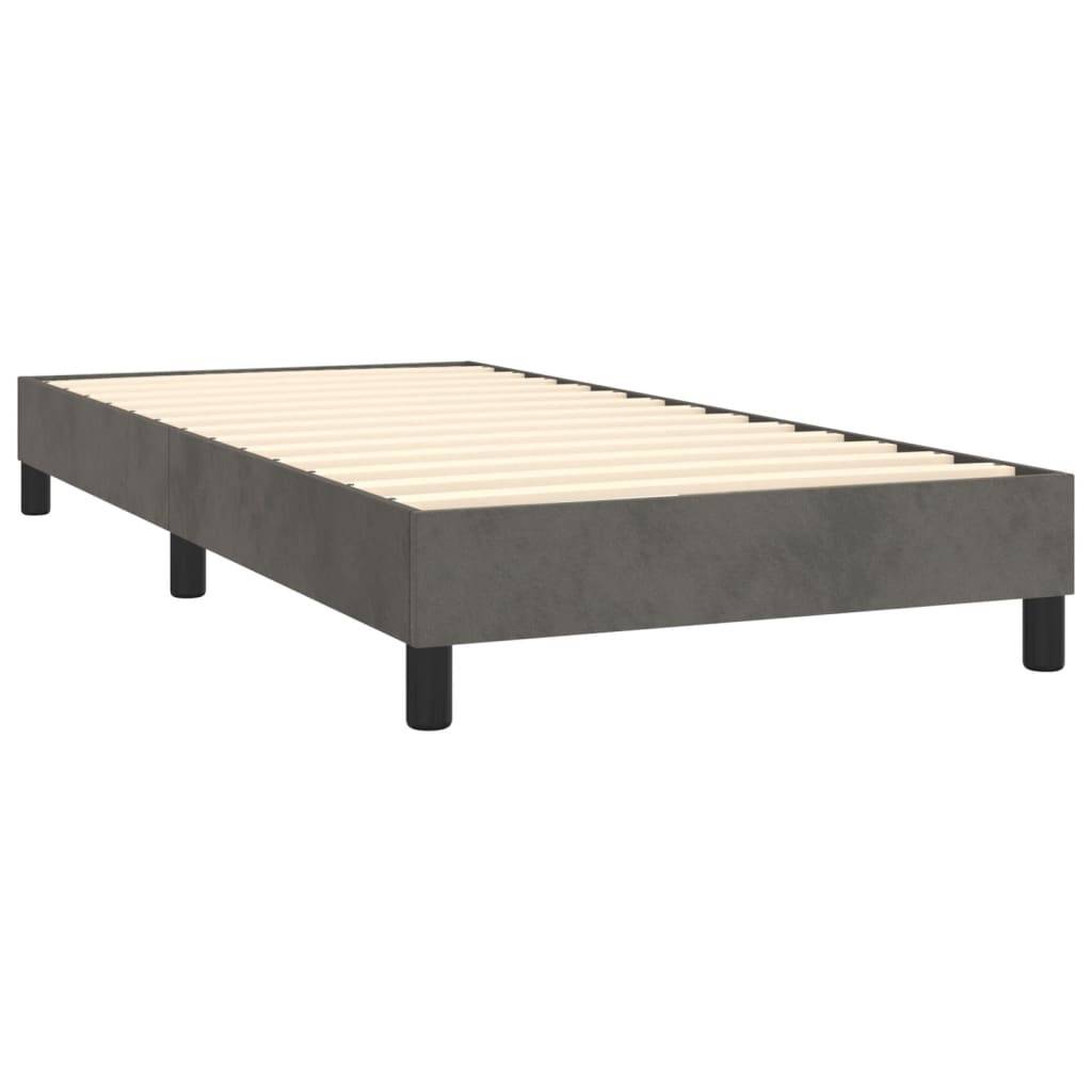 vidaXL Bettgestell ohne Matratze Dunkelgrau 90x190 cm Samt
