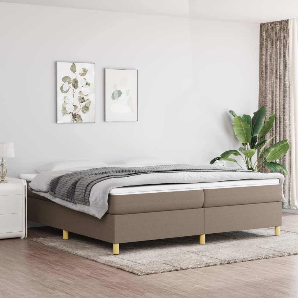 vidaXL Bettgestell ohne Matratze Taupe 200x200 cm Stoff