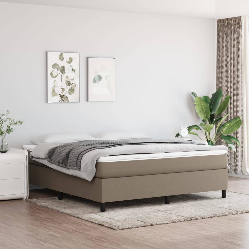 vidaXL Bettgestell ohne Matratze Taupe 160x200 cm Stoff