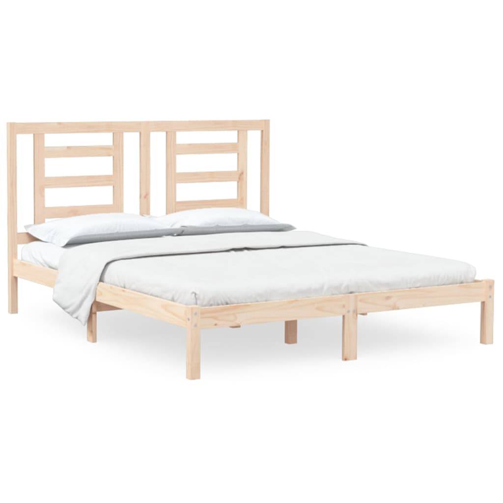 vidaXL Massivholzbett ohne Matratze 150x200 cm Kiefernholz