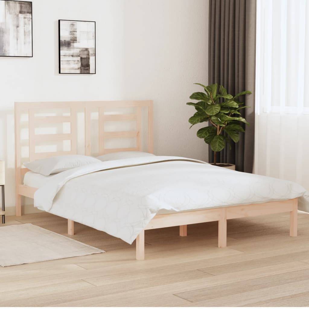 vidaXL Massivholzbett ohne Matratze 150x200 cm Kiefernholz