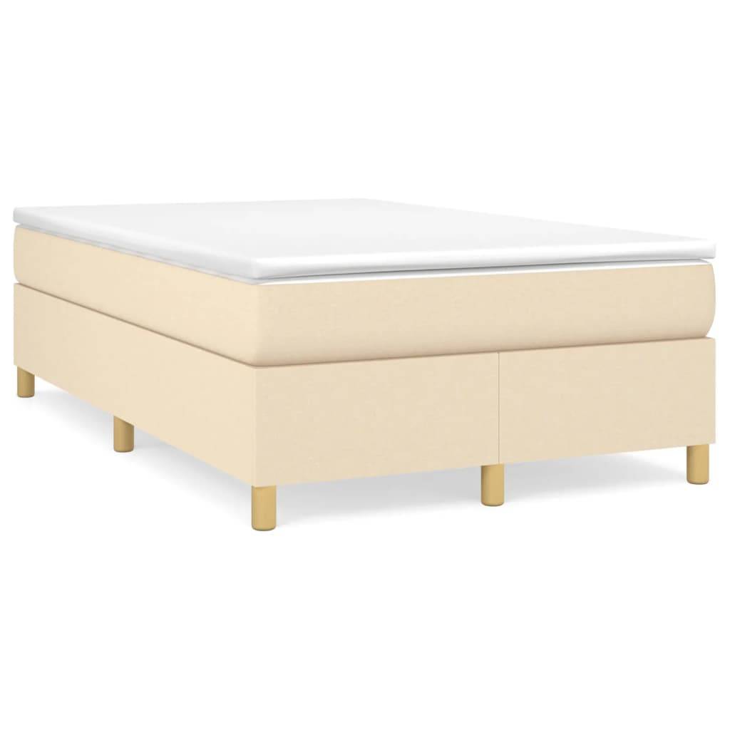 vidaXL Bettgestell ohne Matratze Creme 120x200 cm Stoff