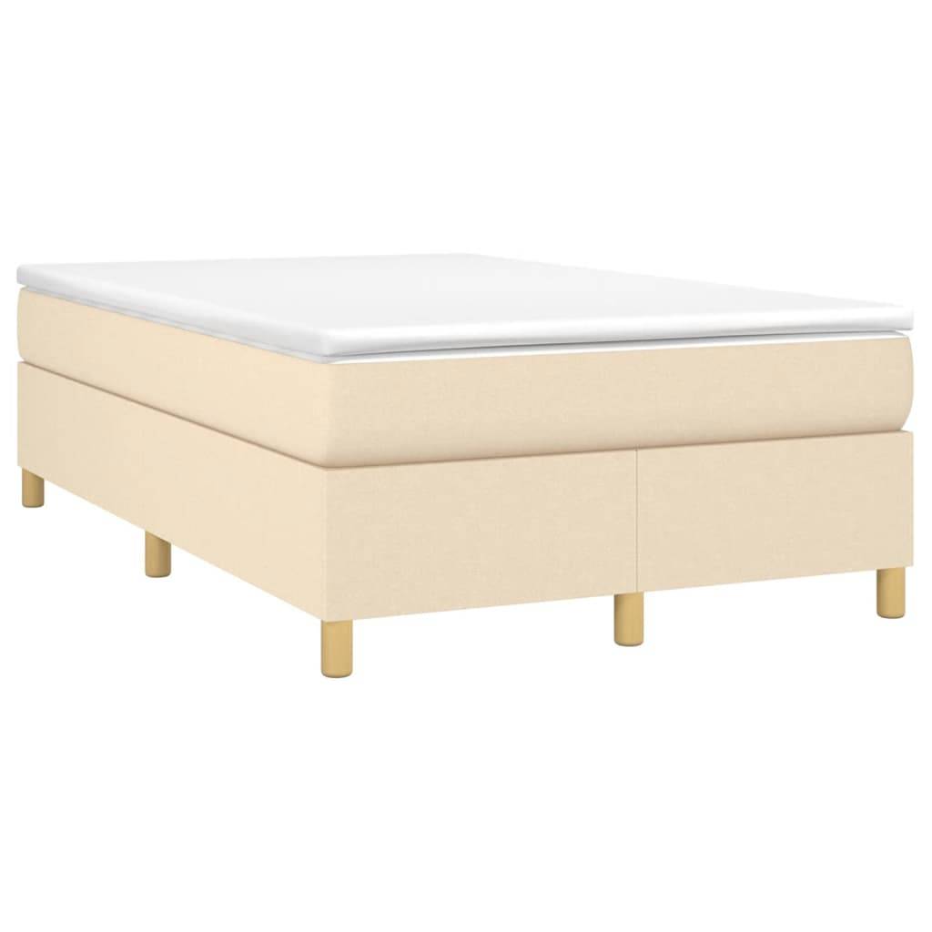 vidaXL Bettgestell ohne Matratze Creme 120x200 cm Stoff