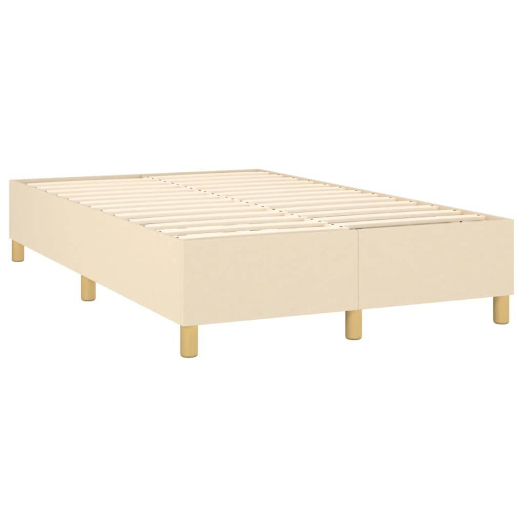 vidaXL Bettgestell ohne Matratze Creme 120x200 cm Stoff