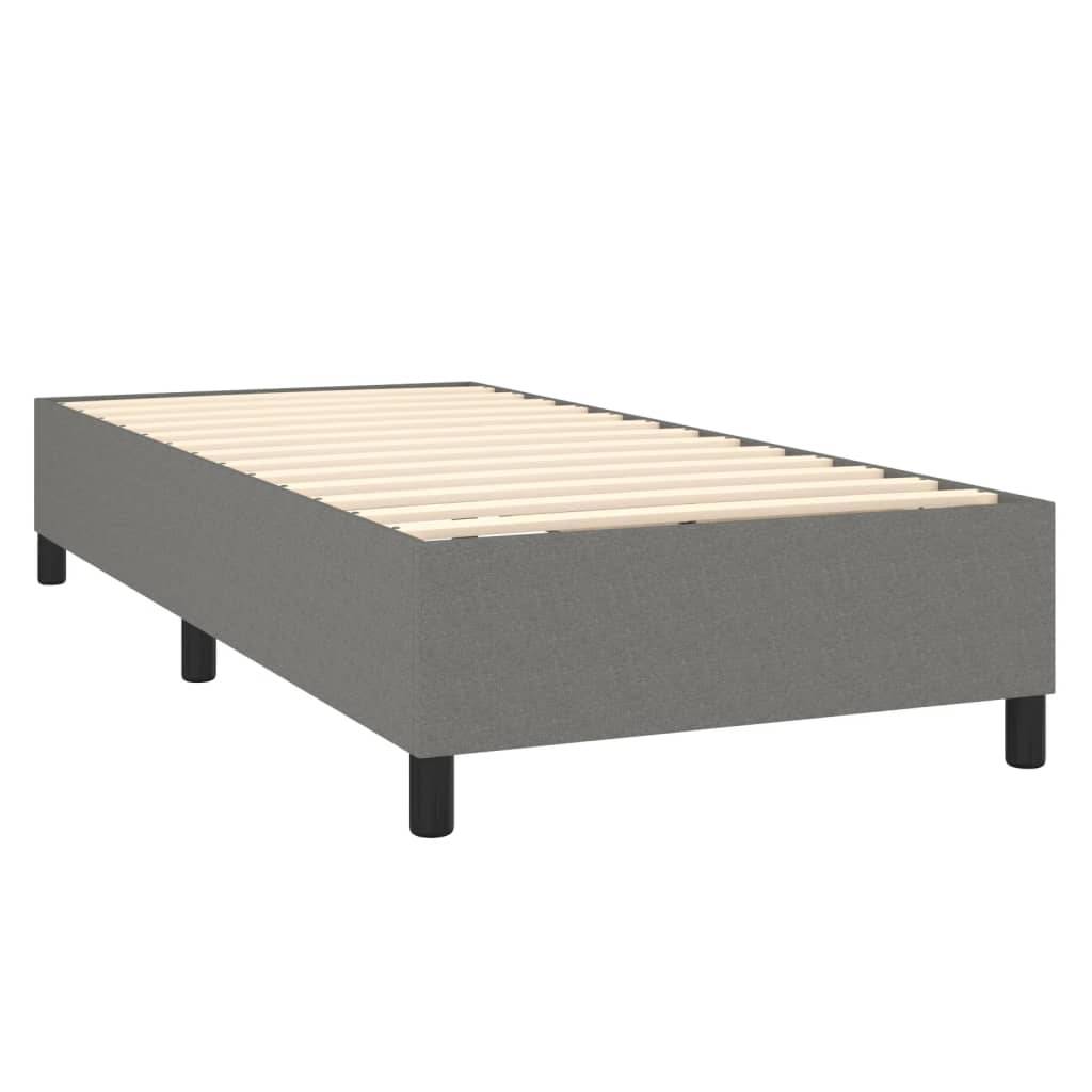 vidaXL Bettgestell ohne Matratze Dunkelgrau 90x200 cm Stoff