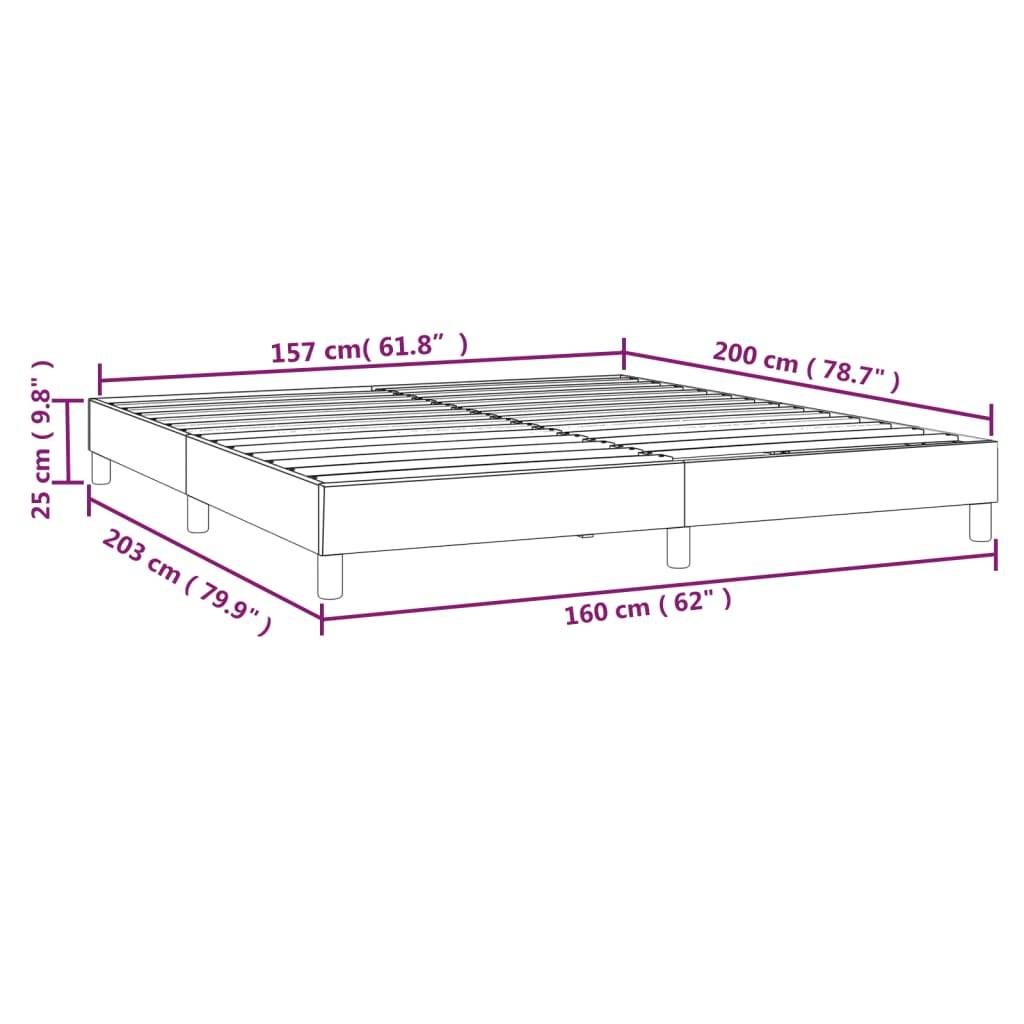 vidaXL Bettgestell ohne Matratze Hellgrau 160x200 cm Stoff