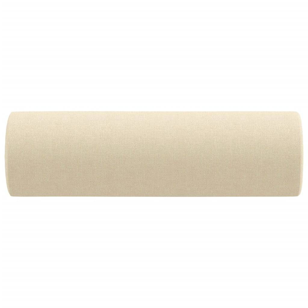 vidaXL Zierkissen 2 Stk. Creme Ø15x50 cm Stoff