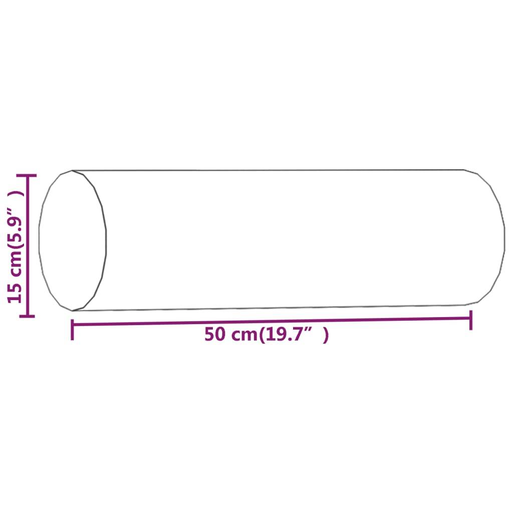 vidaXL Zierkissen 2 Stk. Creme Ø15x50 cm Stoff