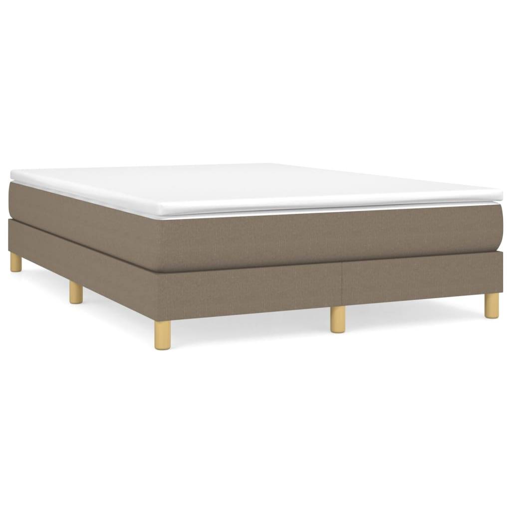 vidaXL Bettgestell ohne Matratze Taupe 140x200 cm Stoff