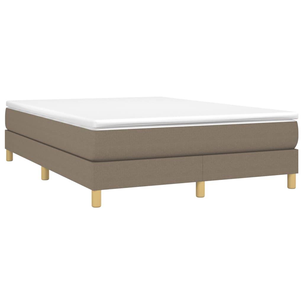 vidaXL Bettgestell ohne Matratze Taupe 140x200 cm Stoff